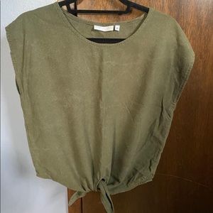 Only Child Luzon Tie front top raw silk